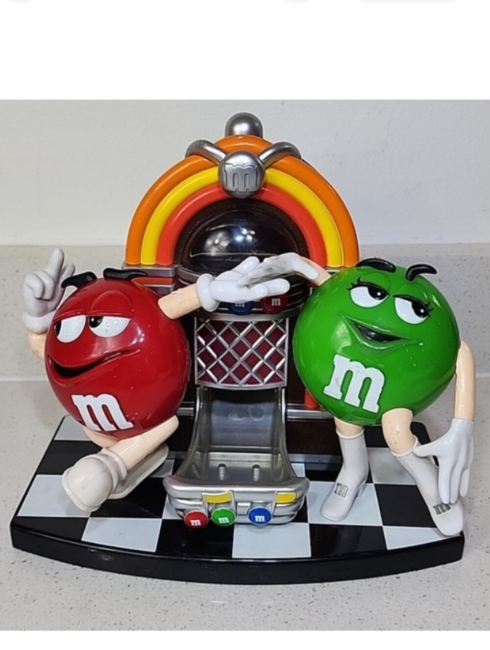 M&M'S  Red and Green Jukebox Collectible Candy Dispenser